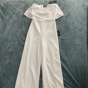 Lulu’s Power of Love strapless white jumpsuit